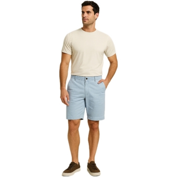 Nautica Classic Fit Men's Deck Shorts Light Blue - Picture 1 of 8